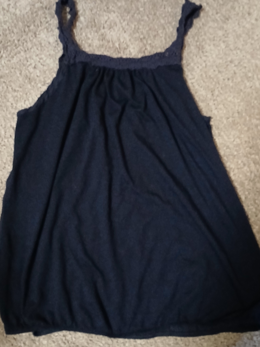 PerSeption Concept Navy Blue Lace-Trim Tank Top